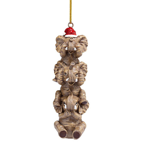 5" Elephant Hanging Christmas Ornament - IMAGE 1
