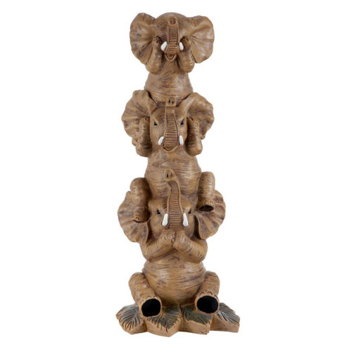 Large The Hear-No, See-No, Speak-No Evil Elephants Outdoor Garden Statue - 24" - IMAGE 1
