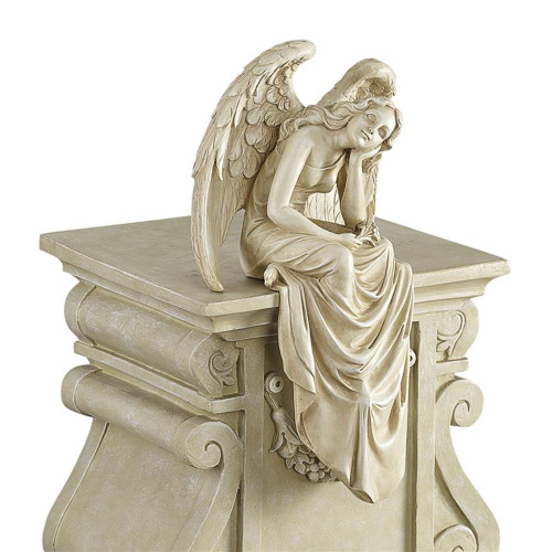15.5" Resting Grace Sitting Angel Medium Outdoor Garden Statue - IMAGE 1