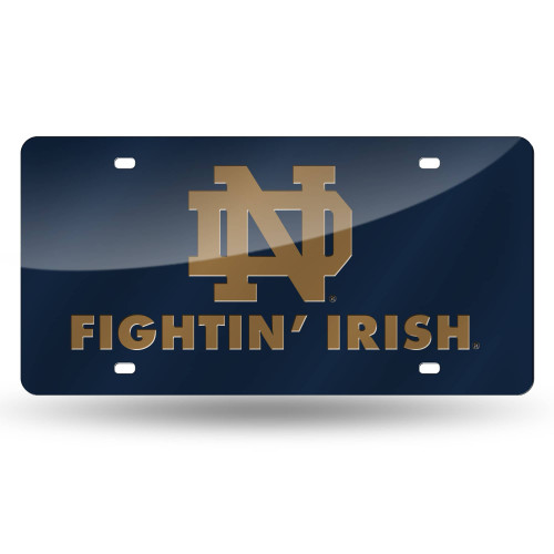 6" x 12" Navy Blue College Notre Dame Fighting Irish Tag - IMAGE 1