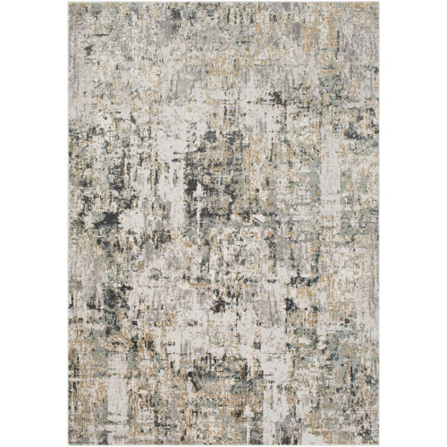 6.5' x 9.5' Distressed Glacier Gray and Beige Rectangular Area Throw Rug - IMAGE 1