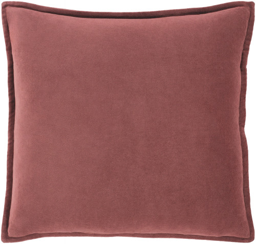20” Solid Brown Square Woven Throw Pillow with Polyester Filler - IMAGE 1