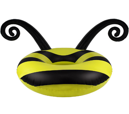 Black and Yellow Bumblebee Swimming Pool Party Inner Tube, 48-Inch - IMAGE 1