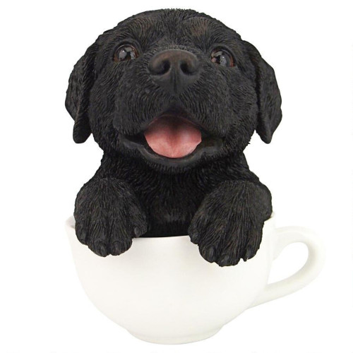 Puppuccino Puppy Lab Dog Statue - 5" - IMAGE 1