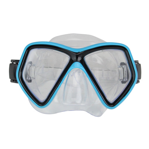 Aqua Blue and Black Monaco Children's Swimming Mask Ages 10 and up 6.25" - IMAGE 1