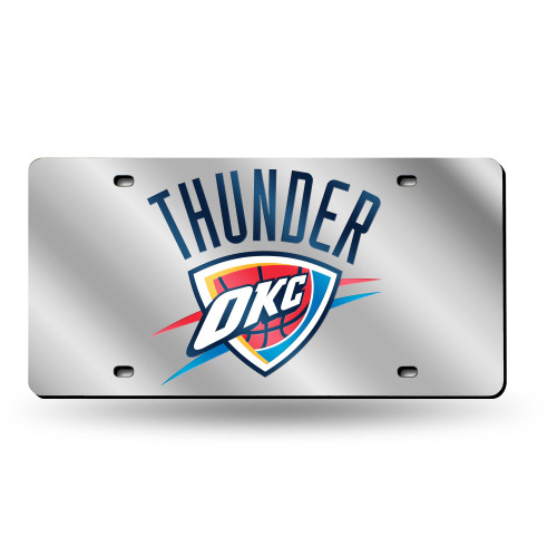 6" x 12" Blue and White NBA Oklahoma City Thunder Tag - IMAGE 1