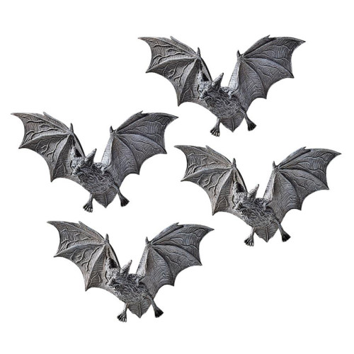The Vampire Bats of Castle Barbarosa Wall Sculptures - 7" - Black - Set of 4 - IMAGE 1