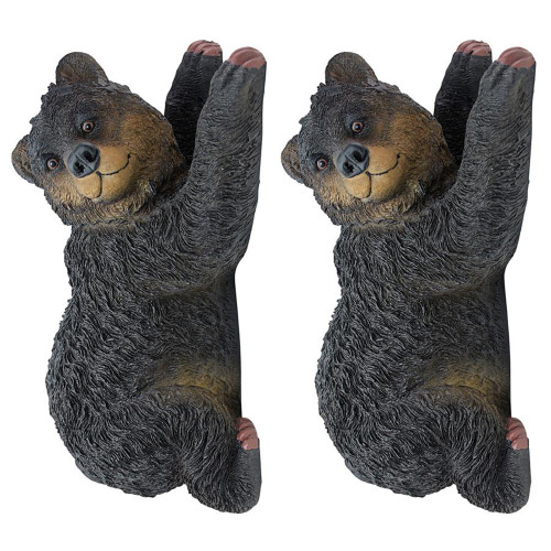 Yonva the Climbing Baby Bear Cub Tree Hugger Sculpture - 13" - Set of 2 - IMAGE 1