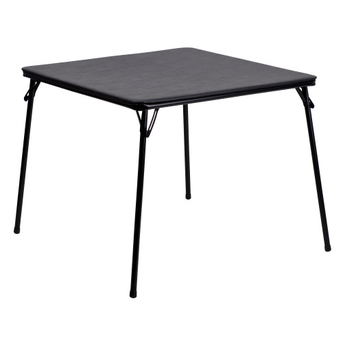33.5" Black Square contemporary Folding Card Table - IMAGE 1