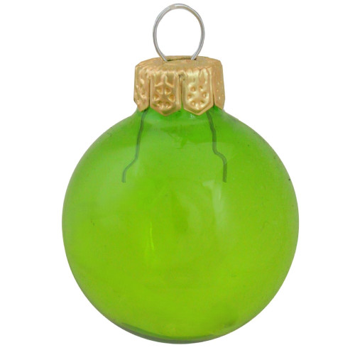 Transparent Glass Christmas Ball Ornaments - 3.25" (80mm) - Green - 8ct - IMAGE 1
