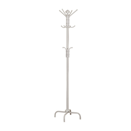 70" White Contemporary Style Coat Rack with Hooks - IMAGE 1