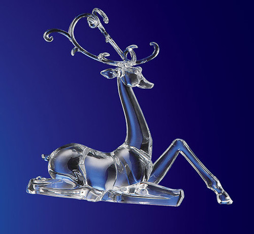 Icy Crystal Decorative Christmas Sitting Deer Figure 15.5" - IMAGE 1