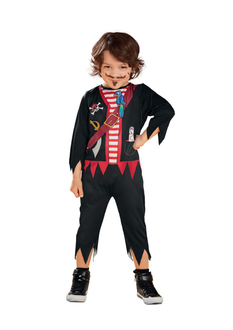 Black and Red Pirate Boy Toddler Halloween Costume - Extra Small - IMAGE 1