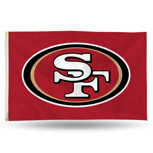 3' x 5' Red and White NFL San Francisco 49ers Rectangular Banner Flag - IMAGE 1