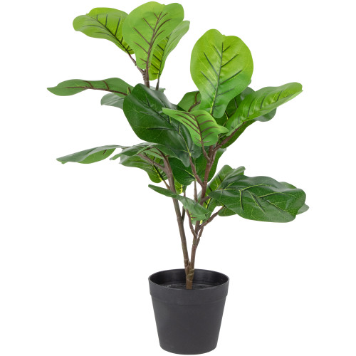 26" Dark Green Artificial Potted Fiddle-Leaf Fig Plant - IMAGE 1