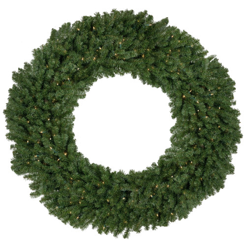 Pre-Lit Commercial Canadian Pine Artificial Christmas Wreath - 7' - Clear Lights - IMAGE 1