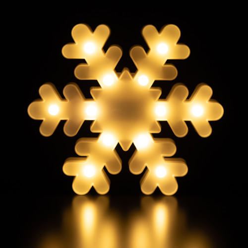 LED Lighted Snowflake Marquee Christmas Wall Art - 9.5"  - White - IMAGE 1