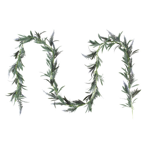 7" Blue Wispy Hanging Artificial Lavender Garland Decoration - IMAGE 1