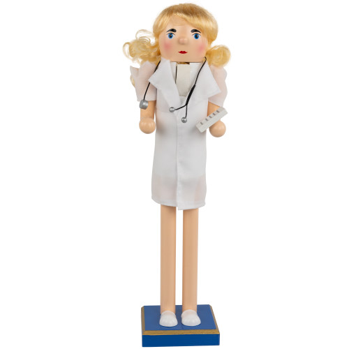 15" Nurse Christmas Nutcracker with Stethoscope - IMAGE 1