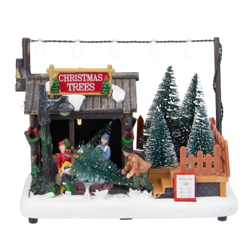 7" LED Lighted Tree Shop Christmas Village Display Piece - IMAGE 1