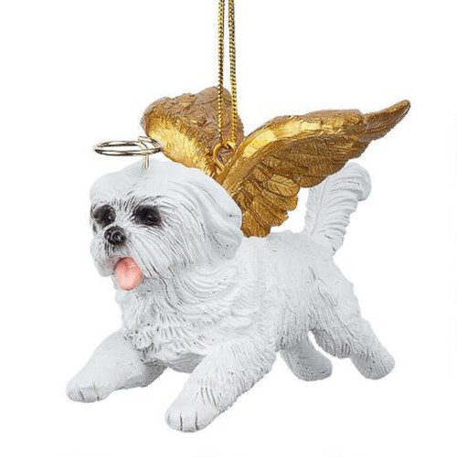 3.5" Flying Maltese Dog Angel Christmas Ornament - IMAGE 1