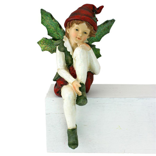 8.5" Emmanuel Santa's Christmas Elf Shelf Sitter - IMAGE 1