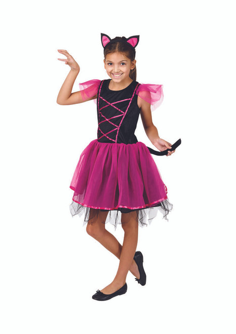 Pink Kitty Cat Ballerina Toddler Girl 3-Piece Halloween Costume for Ages 2-3 - IMAGE 1