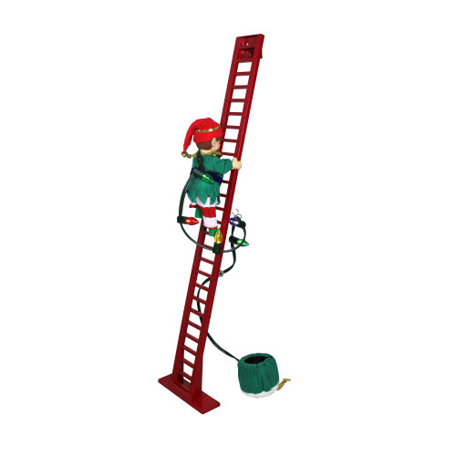 Mr Christmas Animated and Musical Climbing Elf with Light Strand - IMAGE 1