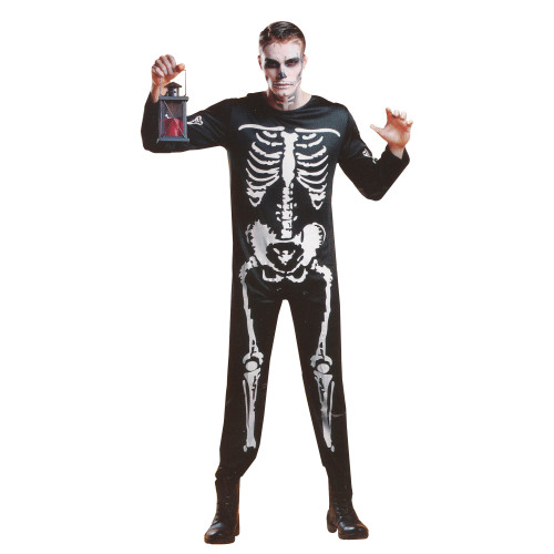 Black and White Skeleton Boy Children's Halloween Costume - Medium - IMAGE 1