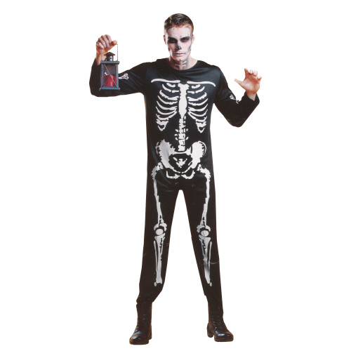 Black and White Spooky Skeleton Boy Child Halloween Costume - Small - IMAGE 1