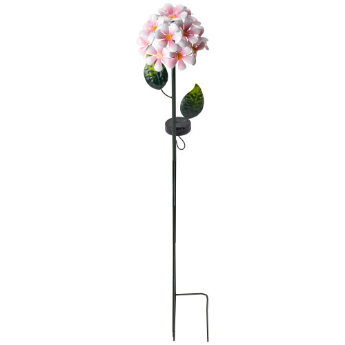 36" Pink Hydrangea Light up Solar Lawn Stake - IMAGE 1