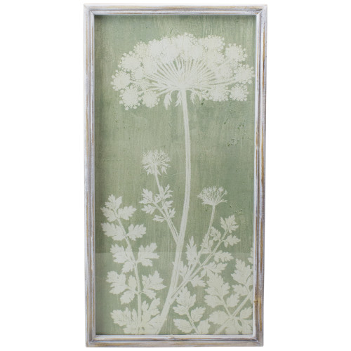 23.5" Green and White Floral Framed Artwork - IMAGE 1
