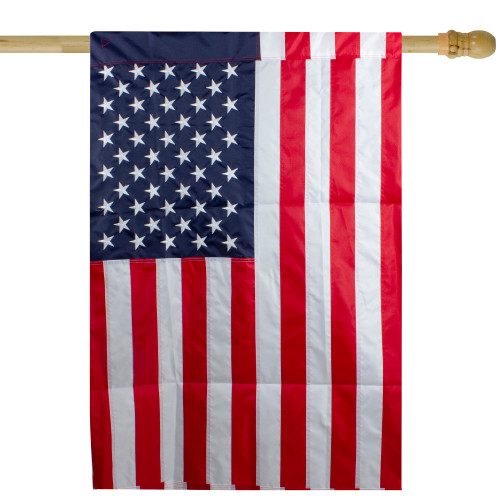 Patriotic Americana Embroidered Outdoor House Flag 40" x 28" - IMAGE 1