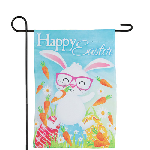 Happy Easter Bunny with Carrots Outdoor Garden Flag 12.5" x 18" - IMAGE 1