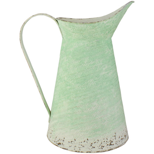 13" Green Ombre Decorative Pitcher - IMAGE 1