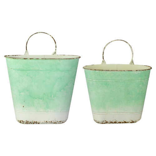 Set of 2 Green Ombre Decorative Wall Decor 13.75" - IMAGE 1