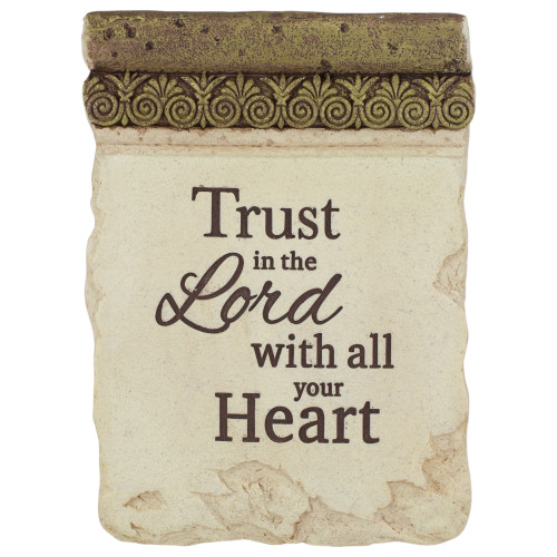 8" Inspirational Religious "Trust in the Lord with all Your Heart" Ornate Decorative Plaque - IMAGE 1