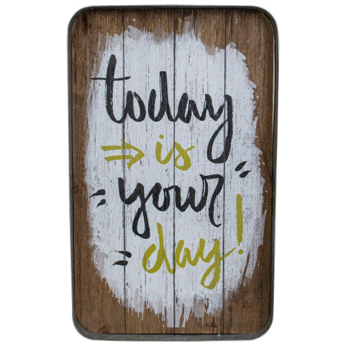 15.75" Black and Yellow Metal Today is Your Day Hanging Sign - IMAGE 1