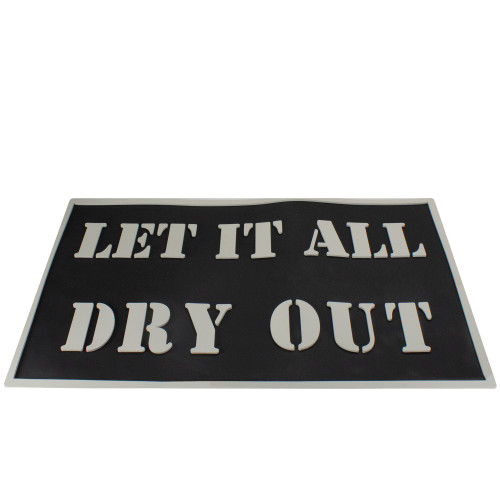 27.75" Black and White Let it All Dry Out Bar Mat - IMAGE 1