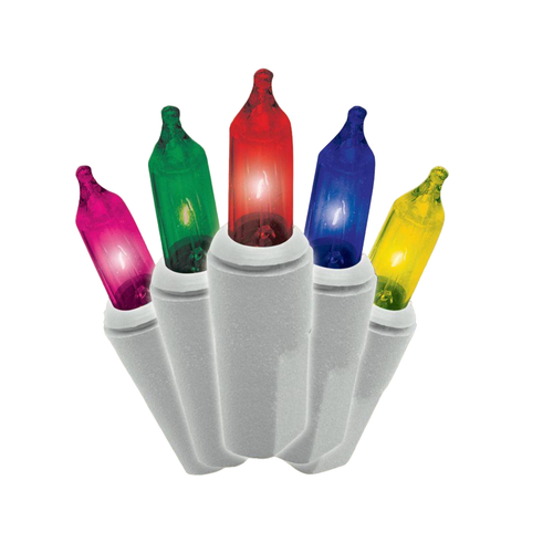 Mini Christmas Lights - Multi-Color - 21ft White Wire - Set of 2 - 100ct - IMAGE 1