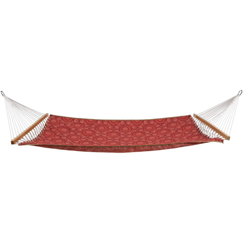 82" x 55" Weather Resistant Red Bohemian Reversible Quilted Double Hammock - IMAGE 1