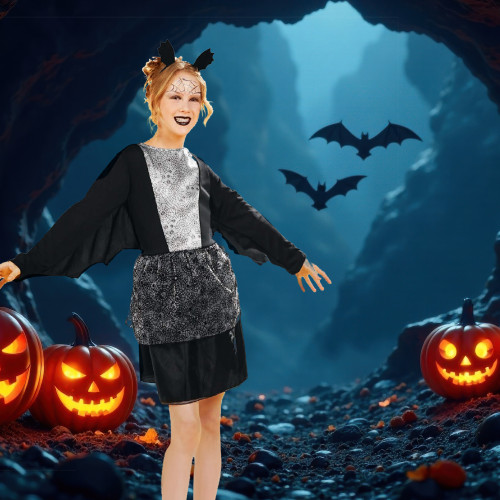 Girl Vampire Children's Halloween Costume – Small  4-6 - IMAGE 1
