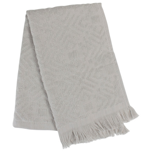 Set of 2 Gray Fringed Hand Towel Kitchen Decor - 22" - IMAGE 1