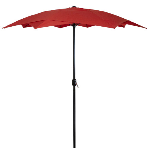 8.85ft Outdoor Patio Lotus Umbrella with Hand Crank, Terracotta - IMAGE 1
