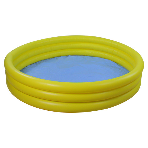 39" Yellow Triple Ring Round Inflatable Children's Swimming Pool - IMAGE 1