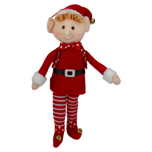 15" Boy Elf in Red Sweater Christmas Ornament - IMAGE 1