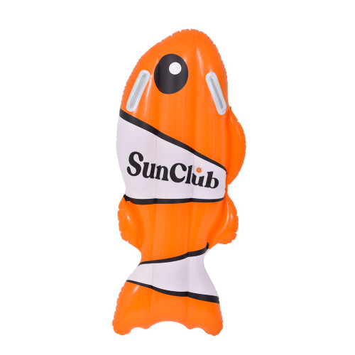 Inflatable Clown Fish Swimming Kickboard - 39" - Orange and White - IMAGE 1
