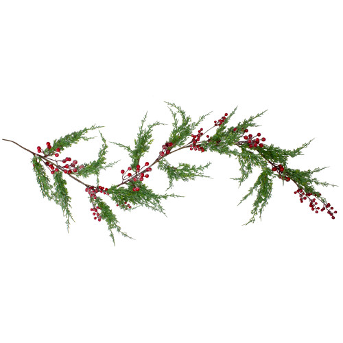 Real Touch™️ Iced Berries and Pine Artificial Christmas Garland  - 5' x 10" - Unlit - IMAGE 1