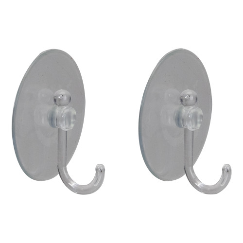 Pack of 2 Clear Suction Cups with Hooks 3" - IMAGE 1