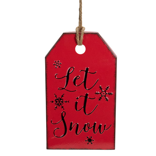 "Let It Snow" Metal Christmas Wall Sign - 12" - IMAGE 1